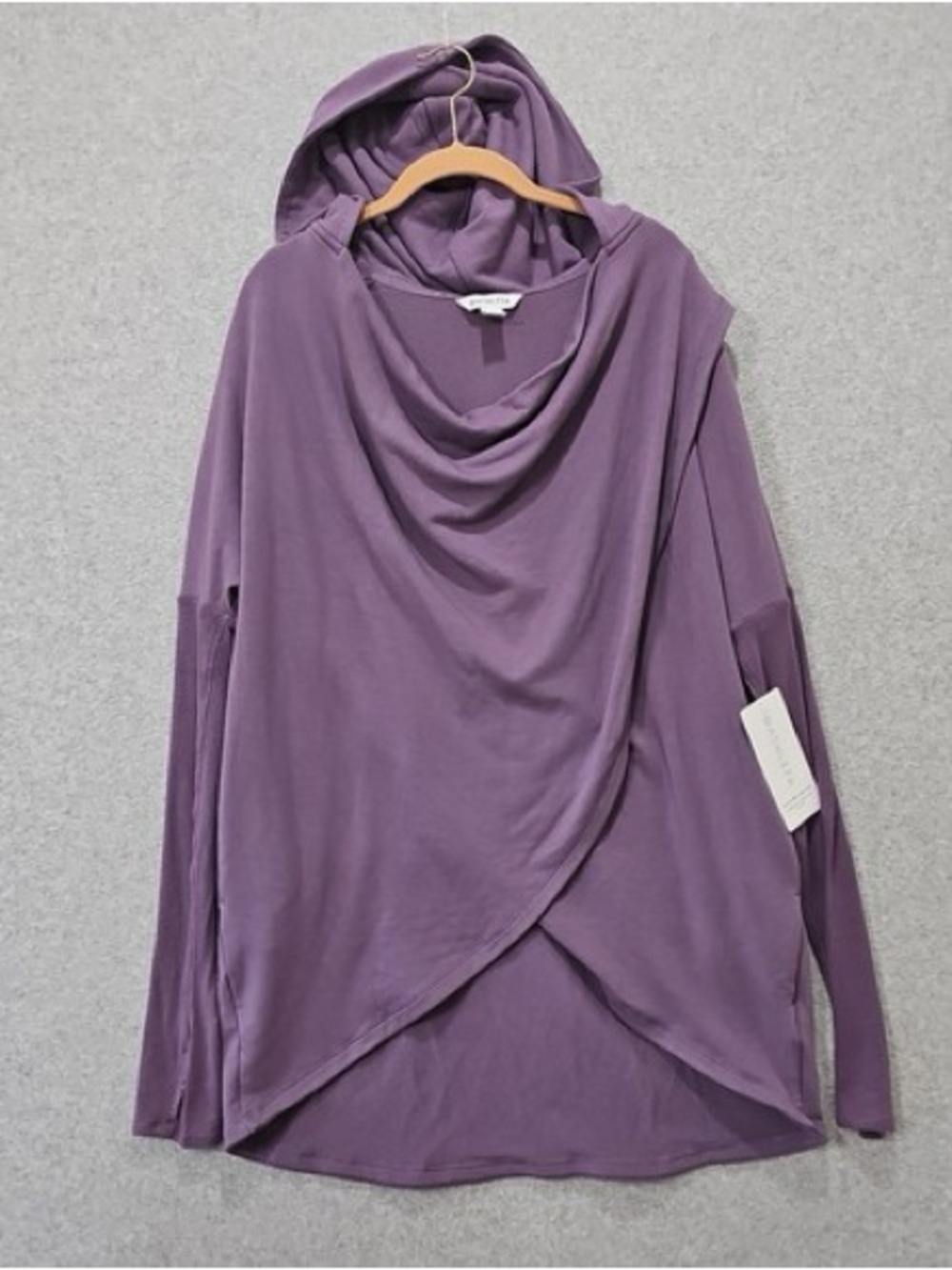 Athleta Purple Draped Hooded Cowl Pullover